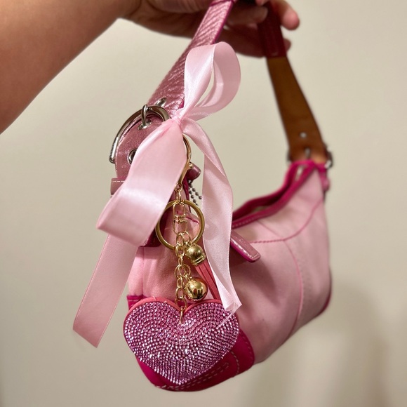 Coach Vintage Y2K Hot Pink Leather Hobo Shoulder Bag - Picture 5 of 9